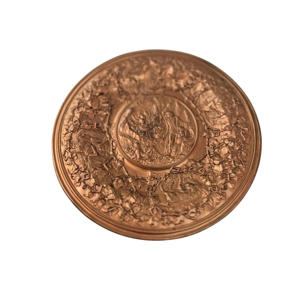 Repoussé‎ Antiqued Copper Wall Plate 10